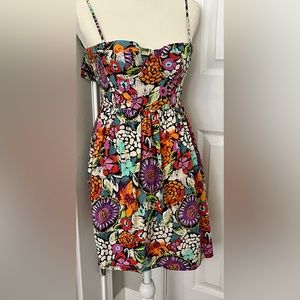 MODA INTERNATIONAL DRESS, Multi colored floral corset dress, size zero